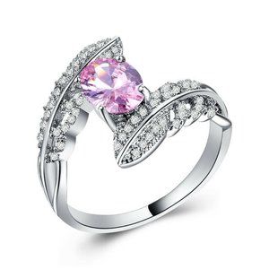 Gorgeous 925 Silver Pink Sapphire Ring New